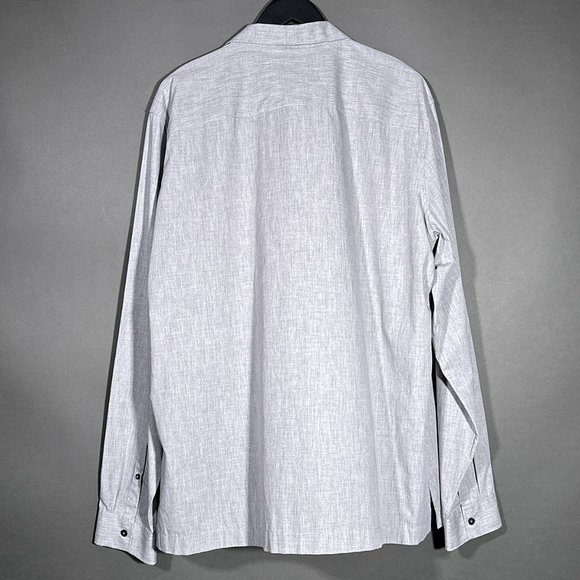 Michael Kors Slim Fit Button Up Long Sleeve‎ Heather Gray Shirt Size XXL - Picture 11 of 13